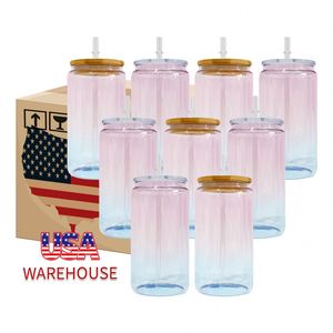 50Packs 16Oz Ombre <b>Jelly</b> Crystal Ocean <b>Clear</b> Glass Can With Bamboo Lid Uv Dtf Wraps Vinyl for Iced Coffee Soda - Product Image 4