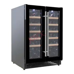 Josoo Compresor de una sola zona con doble puerta de lado a lado Enfriador de bodega Mini refrigerador Refrigerador 40 botellas 868nmm Alto