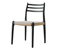 Chaise en rotin sans accoudoirs avec structure en frêne, design moderne JP, pour salon et salle à manger de luxe
