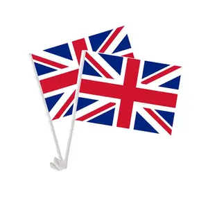 중국 공장 맞춤형 폴리에스터 인쇄 양면 영국 국립 자동차 창 깃발 플라스틱 기둥