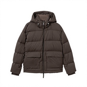 Men's Black Hooded Puffer Jacket Waterproof Breathable Down Filling Zipper Closure Casual Summer Wear <b>Thin</b> From Bangladesh - Product Image 4