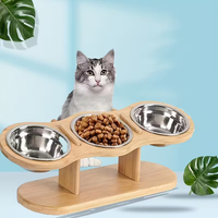 Support de support de bol de chat léger surélevé en bois écologique support d'eau de nourriture surélevé 15 support incliné pour une utilisation en intérieur chats chiens