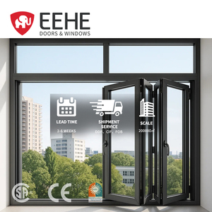 Ehe mới Desgin nhôm kính thiết kế cửa sổ gấp phong cách Mỹ bi-gấp cửa sổ Hợp kim nhôm - Product Image 3
