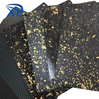 Vente en gros usine : Feuille de fibre de carbone hachée dorée haute résistance, feuille de fibre de carbone à motif plein