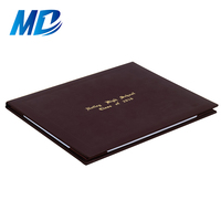 Porte-diplôme de graduation en cuir A4 avec logo personnalisé, couverture de certificat universitaire avec gravure