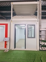 Maison préfabriquée pliable en conteneur de 20 pieds, 2 chambres, résistante aux ouragans, abordable, avec salle de bain et entrée sans clé