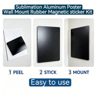 Kit de fixation murale pour affiches métalliques : plaques magnétiques adhésives en aluminium pour impressions par sublimation, support photo, cadre, feuille magnétique carrée