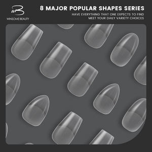 Kuku Palsu Bahan PMMA Model Baru Garis Pembatas Tengah 300pcs Set Tip Kuku Multi-Panjang Desain Lengkap Praktis - Product Image 3