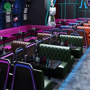 Moontree Fabricante de muebles comerciales Cuero U L Forma Barato Restaurante de comida rápida Asiento de cabina Sofá Silla Asiento de cabina - Product Image 2