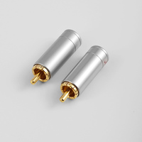 Connecteur de ligne de Signal numérique coaxial plaqué or HiFi Silver Pure Copper RCA