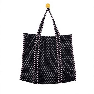 Bolsa de Playa Mediana con Estampado de Lunares, 100% Algodón, con Correa para el Hombro, para Almacenamiento y Viajes - Product Image 1