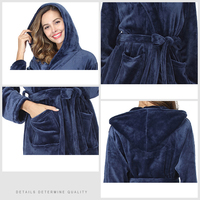 Bas quantité minimale de commande vente en gros solide grande taille Couple surdimensionné vêtements de nuit longs portable serviette à capuche corail polaire Spa hôtel peignoir