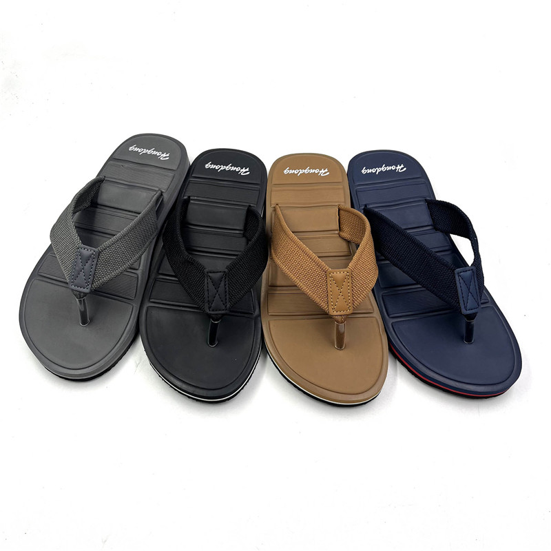 custom Logo Rubber PVC Men Flip Flops Indoor Outdoor Slippers Soft Beach Flipflops