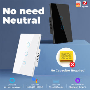 LangYeao untuk Tuya Smart Life App pengendali jarak jauh dinding saklar layar sentuh 1/2/3 Gang Zigbee tidak netral tanpa kapasitansi 10A Max - Product Image 2