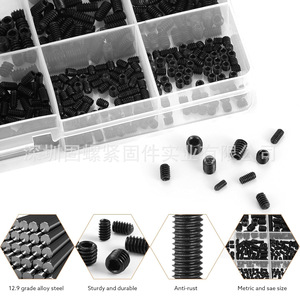 Hex Socket Head Screw Set 1400pcs Metric Grade 12.9 Alloy Steel DIN916 Standard Thread For General Use - Product Image 2