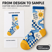 Chaussettes d'automne personnalisées OEM pour adultes - Polyester/Nylon/Coton/Bambou/Laine, résistantes aux déchirures, séchage rapide, impression numérique intégrale 360°