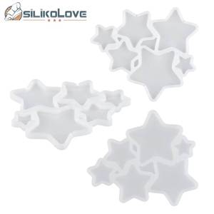 MUYULINS Factory 6-Cavity Star-Shaped Maker LFGB Platinum BPA-Free Silicone <b>Cookie</b> DIY Cake Decorating <b>Mold</b> - Product Image 1