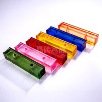 Brique de verre cristallin linéaire texturée effet glace, colorée et personnalisée, pour cloison décorative d'hôtel et de bar