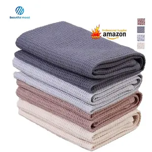 Bộ Khăn Lau Bát Đĩa Bằng Tay Dệt Làm Khô Bánh Quế Làm Sạch 100% Cotton Siêu Thấm