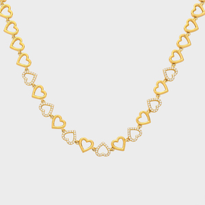 Set di Collana e Bracciale a Forma di Cuore in Acciaio al Titanio 18K, Gioielli Artigianali Magnifici per Donna, Joyas De Acero Inoxidable Al Por Mayor - Product Image 5