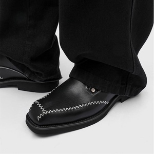 Chaussures en cuir à plateforme et bout carré, à lacets, design tendance, nouveau modèle 2026, chaussures classiques de haute qualité pour hommes, style business décontracté - Product Image 4