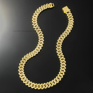 Rhombus <b>Cuban</b> Necklace Full Rhombus <b>Chain</b> Street Auction Necklace Tanjing Fashion Lijing Necklace - Product Image 2