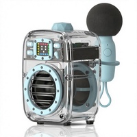 Haut-parleur de karaoké transparent, mini lecteur audio sans fil portable avec microphone, écran LED pour la chambre, la voiture, les voyages