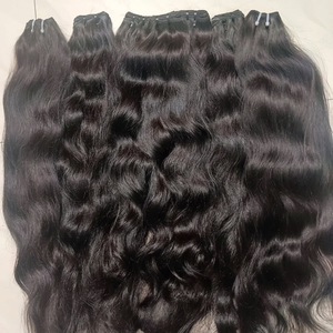 100% faisceaux de cheveux indiens ondulés bruts non transformés Remy cuticule alignée naturel lâche soyeux vague droite soyeux Style droit - Product Image 2