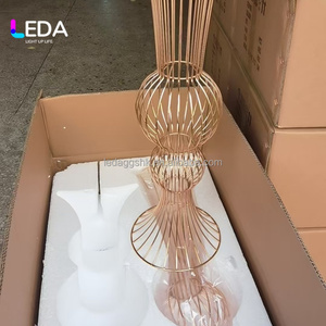 LEDA Luxury High Quality Shiny Gold Glass Flower Stand Vase Wedding Centerpiece for Events Decor - Product Image 6