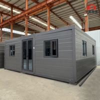 Villa de luxe prête à l'emploi préfabriquée 20Ft Maison en conteneur extensible 2 chambres à coucher Préfabriqué Portable Mobile Tiny Home
