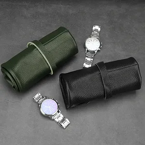 LAIHE High Quality Vintage Genuine Leather Portable 6 Slots Storage Watch Roll