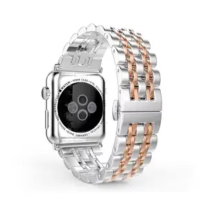 Metal stainless steel seven bead intercolor strap suitable for Apple, Huawei, Samsung smartwatch, full range of strap