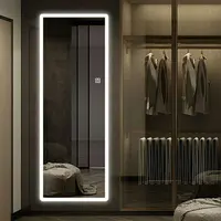Custom Full Body Length Floor Frameless Home Decor Polished Wall Mirror for Dance Studio