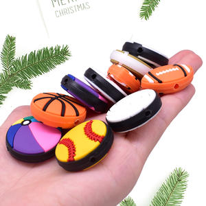 <strong>Wholesale</strong> Sports Focal <strong>Beads</strong> Teething Diy Pen Charms Ball Series Double Sided <strong>Silicone</strong> Pvc <strong>Beads</strong> for Keychain Pen Jewelry - Product Image 3