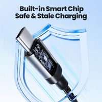 Câble Toocki 2-en-1 à sortie stable avec puce de sécurité intelligente, charge rapide PD 60W, tressé anti-casse pour voiture, maison, bureau, voyage