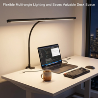 Lampe de bureau LED flexible à col de cygne en aluminium pour salle de lecture, avec contrôle tactile, capteur de mouvement, protection oculaire, intensité réglable, design moderne et simple