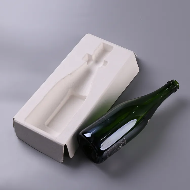 D307-Customized लक्जरी पर्यावरण के अनुकूल Biodegradable लुगदी ढाला पेपर शराब की बोतल पैकेजिंग बॉक्स