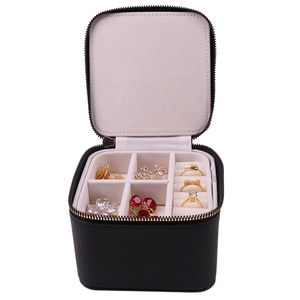 Modern Black Brown Pink White PU Travel <strong>Jewelry</strong> Organizer Case with <strong>Mini</strong> Tray for Ring Earring Necklace Storage <strong>Mini</strong> <strong>Jewelry</strong> <strong>Box</strong> - Product Image 2