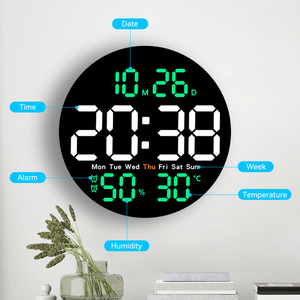 Reloj de Pared Digital LED Inteligente, Multifuncional, con Pantalla de Temperatura y Humedad, Calendario Silencioso, Decoración para el Hogar, para Sala de Estar - Product Image 2