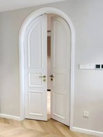 Puerta de Madera Sólida Estilo Rústico Clásico con Aislamiento Acústico y Acabado en Laca Blanca para Dormitorio, Apartamento, Pasillo, Bodega