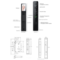 Serrure intelligente Tuya avec reconnaissance faciale, serrure biométrique WiFi, empreinte digitale, carte, mot de passe, clé, code anti-espionnage, contrôle par application