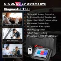 Tablette de diagnostic D9EV pour véhicules électriques, testeur de batterie OBD2 DoIP CAN FD Tesla BYD pour Audi VW, test de topologie actif SOC SOH 9,7 pouces