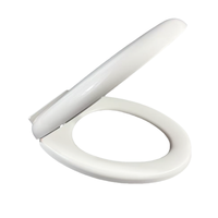 UF Couvercle de toilette moderne en acrylique à fermeture douce avec amortisseur et charnière, forme allongée pour salle de bain