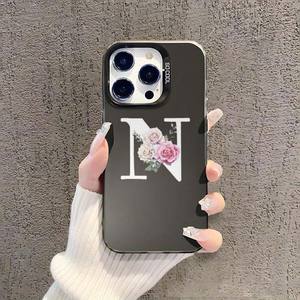 Fleur grande lettre impression plaqué argent clé TPU PC housse de té<span class=keywords><strong>l</strong></span>éphone portable pour <span class=keywords><strong>Iphone</strong></span> 8 X Xr <span class=keywords><strong>Xs</strong></span> 11 12 13 14 15 16 Pro 17 - Product Image 4