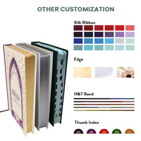 Bible dorée personnalisée en cuir PU souple, impression couleur OEM, vente en gros, directement de l'usine, cadeau personnalisé pour église