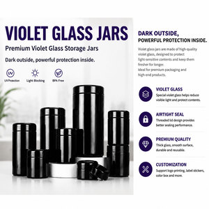 Frascos de Vidrio Violeta Premium – Protección UV, Herméticos y a Prueba de Olores – Contenedores al por Mayor para Almacenamiento de Cosméticos y Hierbas - Product Image 2