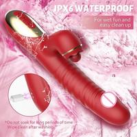 Juguetes Sexuales para Adultos, Vibrador de Conejo Telescópico con Movimiento de Empuje, Estimulador de Clítoris y Punto G para Mujer