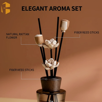 Diffuseur de parfum en bâtonnets de rotin de luxe FUBEI LIVING, écologique, en verre transparent, longue durée, parfum de fleurs