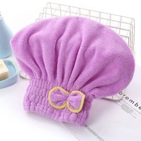 Gorro de secado de pelo de forro polar coral, de doble cara, con lazo grueso y pelo largo, estilo princesa, para baño