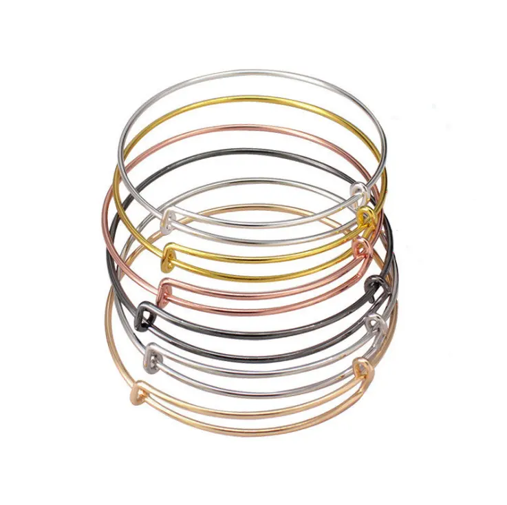 Pulsera de alambre de aleación de brazalete expandible de alta calidad, ajustable, accesorio de bricolaje, para abalorios y amuleto, tamaño interno de 50mm -- Niño